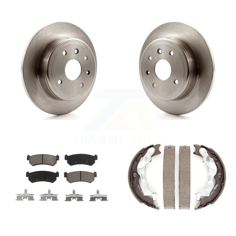 Rear Disc Rotors Ceramic Pads And Parking Brake Shoes Kit For Chevrolet Optra K8C-104750
