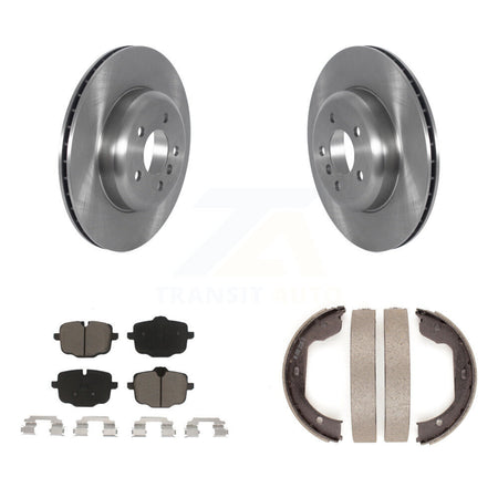 Rear Disc Rotors Ceramic Pads And Parking Brake Shoes Kit For 2011 BMW 550i xDrive K8C-104751