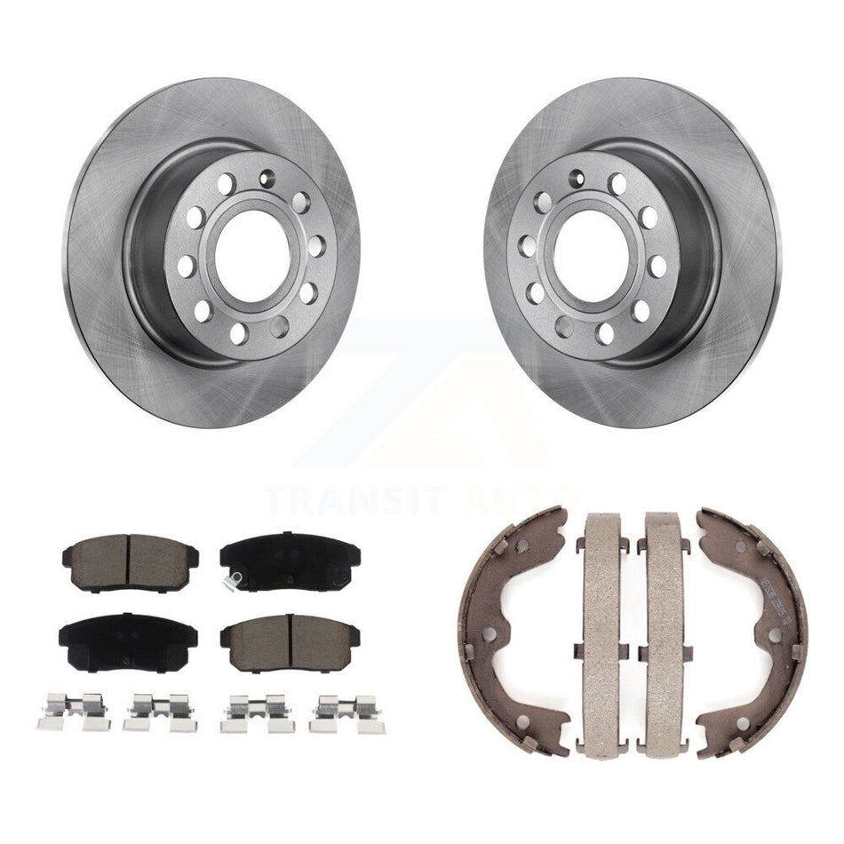 Rear Disc Rotors Ceramic Pads And Parking Brake Shoes Kit For 2003 Nissan Maxima K8C-104752
