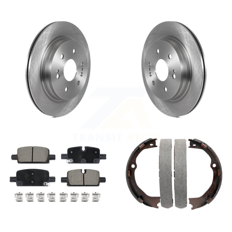Rear Disc Rotors Ceramic Pads And Parking Brake Shoes Kit For GMC Yukon XL K8C-104753
