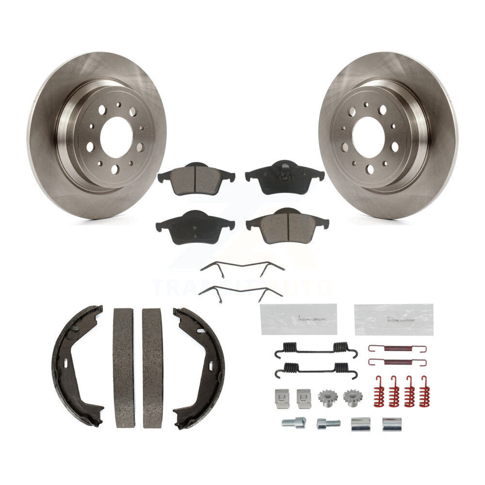 Rear Disc Rotors Ceramic Pads Parking Brake Shoes And Hardware Kit For Volvo S60 K8C-104755