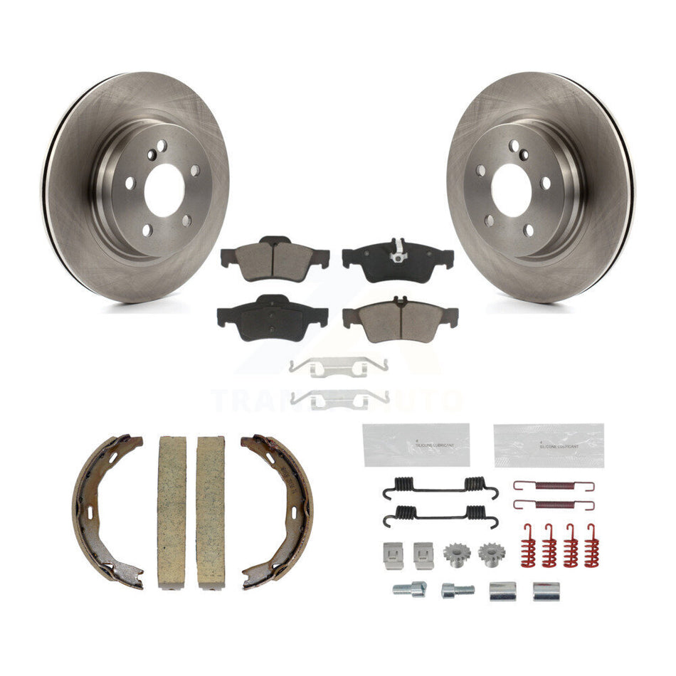 Rear Disc Rotors Ceramic Pads Parking Brake Shoes And Hardware Kit For Mercedes-Benz E550 K8C-104757