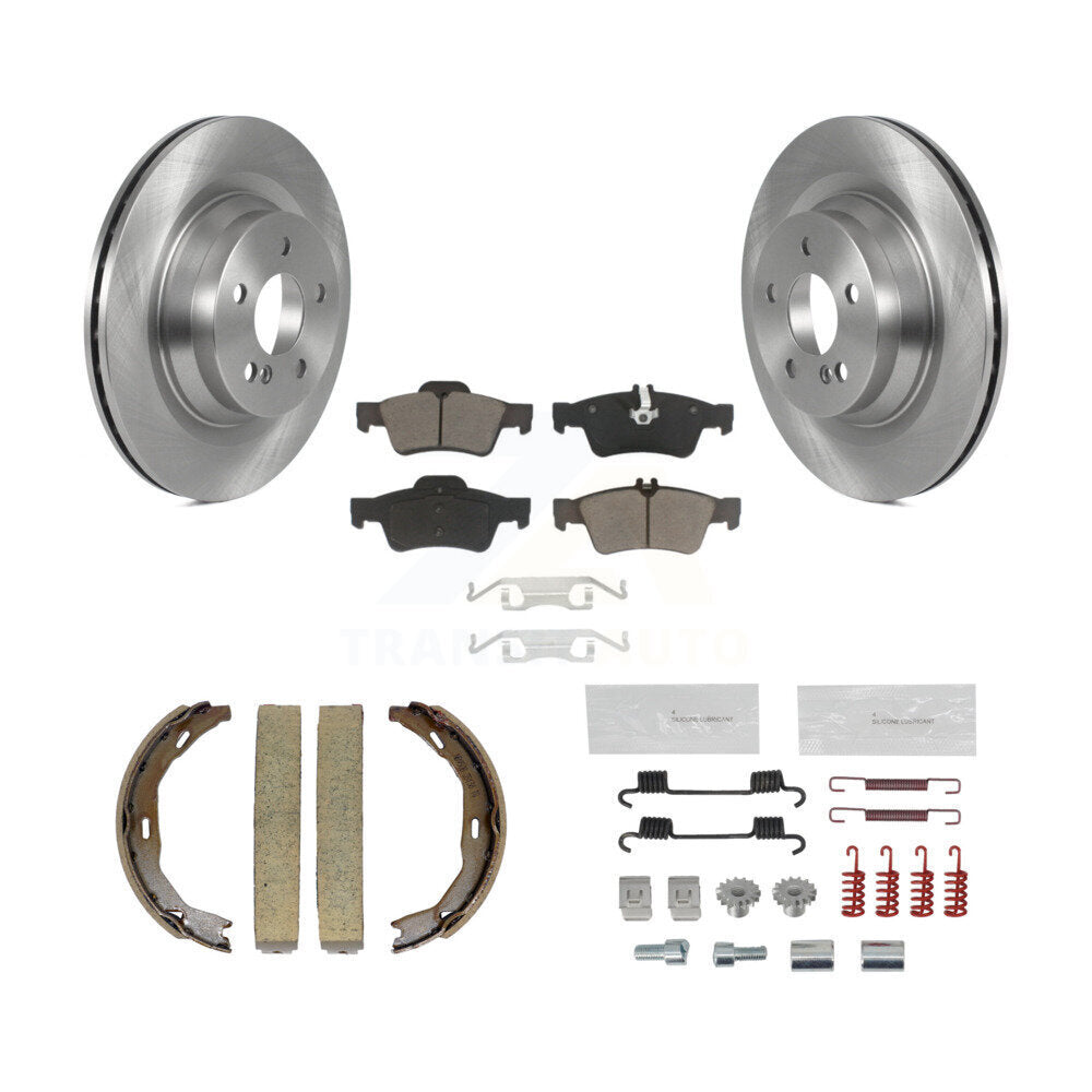 Rear Disc Rotors Ceramic Pads Parking Brake Shoes And Hardware Kit For Mercedes-Benz E550 K8C-104758