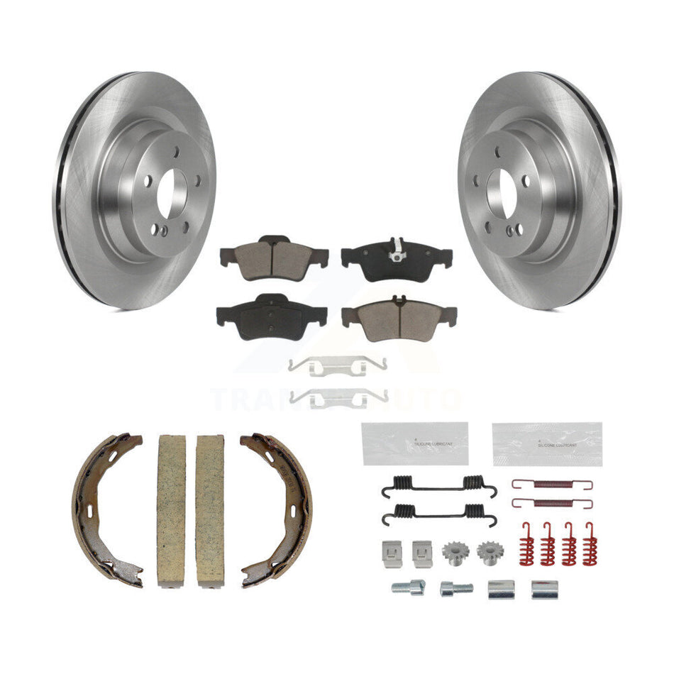 Rear Disc Rotors Ceramic Pads Parking Brake Shoes And Hardware Kit For Mercedes-Benz E550 K8C-104758