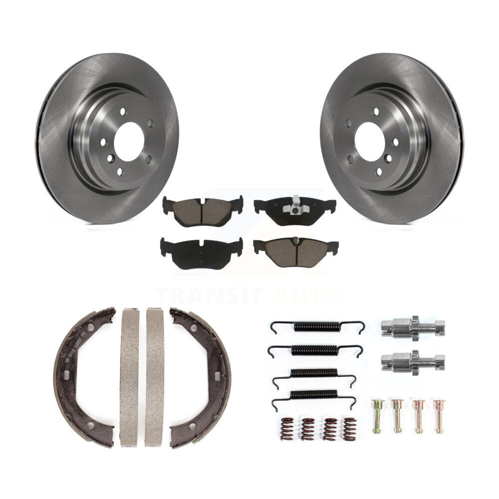 Rear Disc Rotors Ceramic Pads Parking Brake Shoes Hardware Kit For 2012 BMW X1 xDrive28i K8C-104759