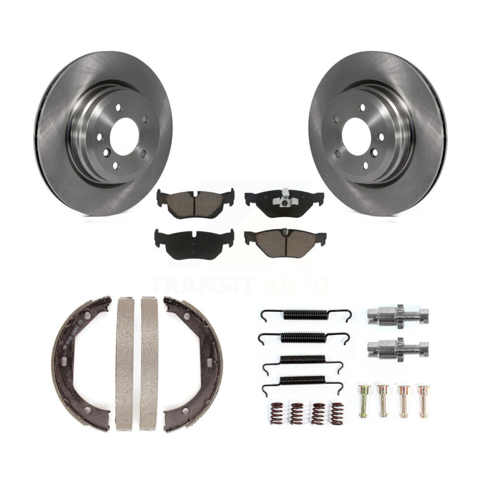 Rear Disc Rotors Ceramic Pads Parking Brake Shoes Hardware Kit For 2012 BMW X1 xDrive28i K8C-104759