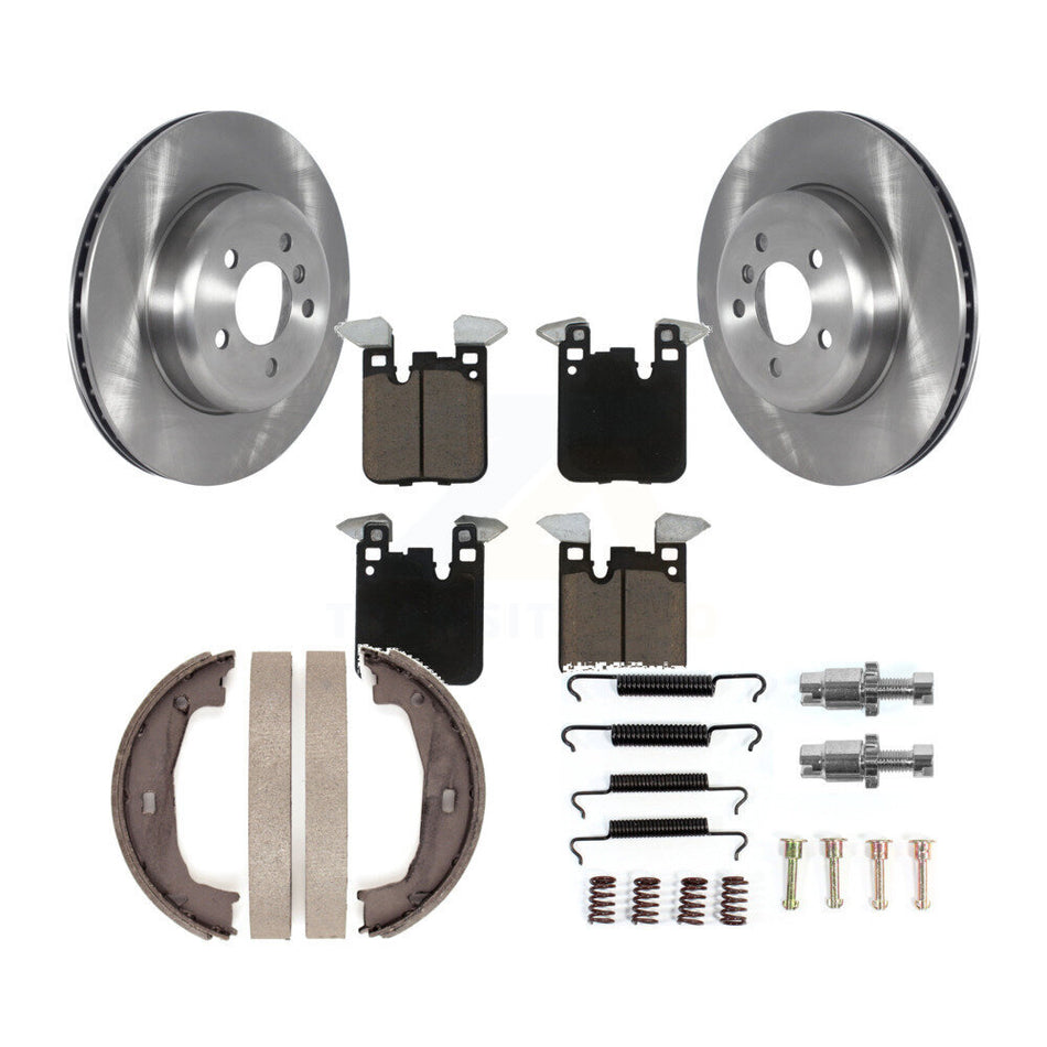 Rear Disc Rotors Ceramic Pads Parking Shoes Hardware Kit For BMW 428i xDrive Convertible K8C-104762
