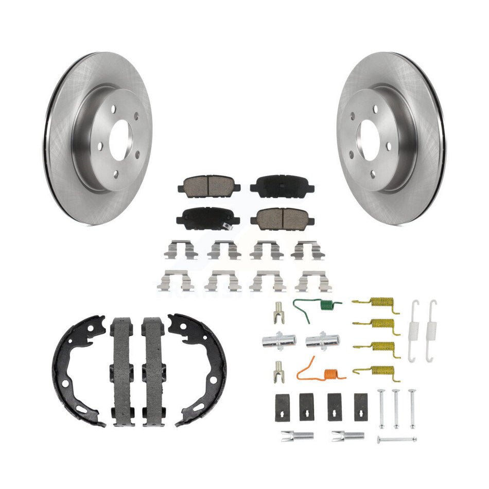 Rear Disc Rotors Ceramic Pads Parking Shoes & Hardware Kit For 2019 Nissan Rogue Sport SL K8C-104776