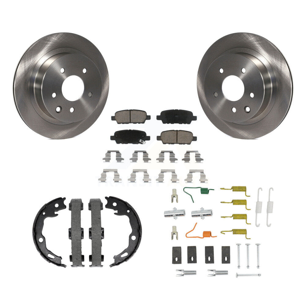 Rear Disc Rotors Ceramic Pads Parking Brake Shoes And Hardware Kit For Nissan Rogue Sport K8C-104777