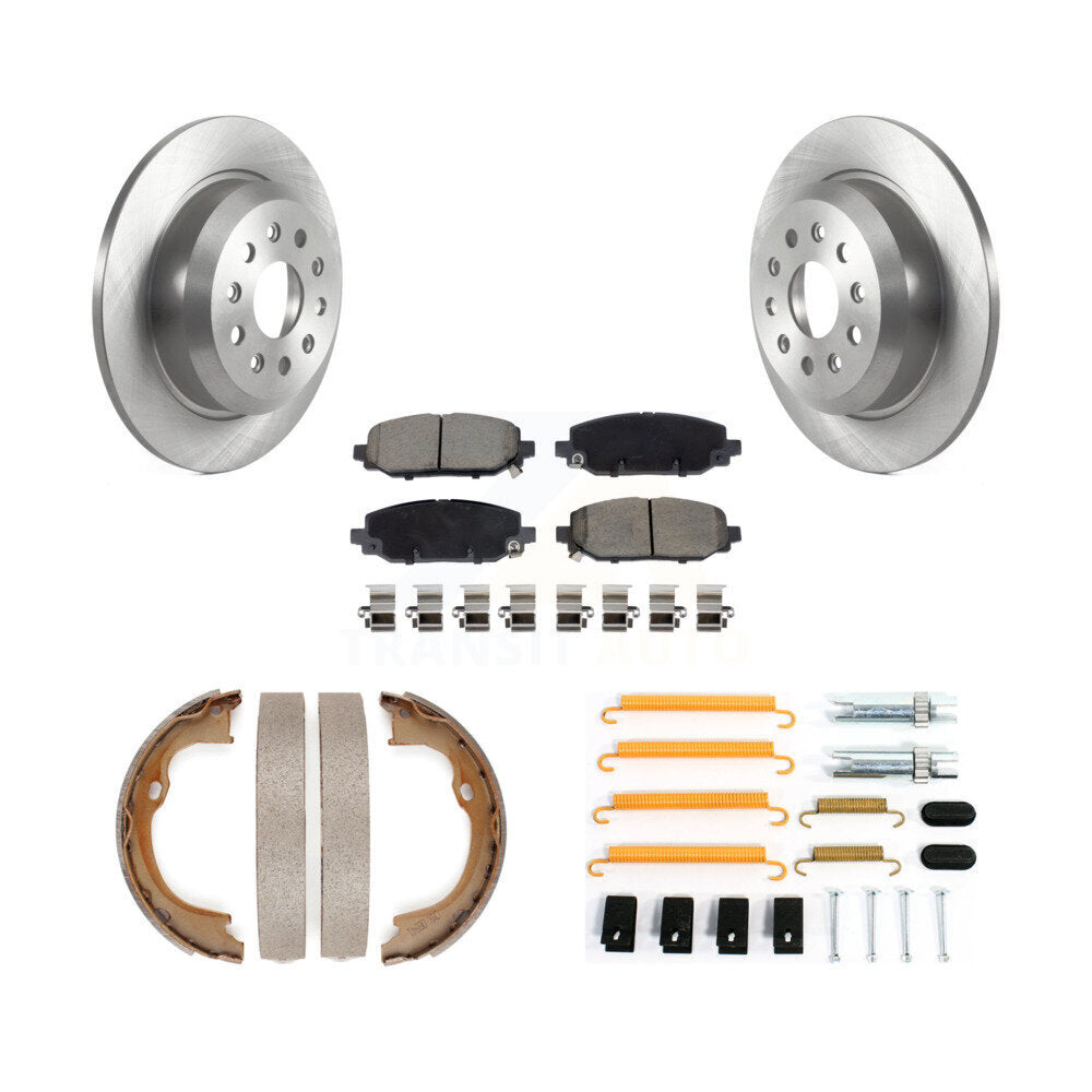 Rear Disc Rotors Ceramic Pads Parking Shoes Hardware Kit For 18-20 Jeep Wrangler Rubicon K8C-104783