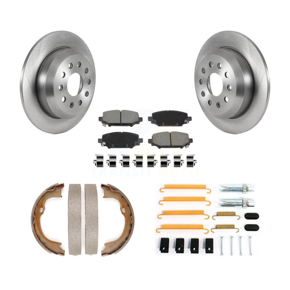 Rear Disc Rotors Ceramic Pads Parking Shoes & Hardware Kit For 18-20 Jeep Wrangler Sport K8C-104784