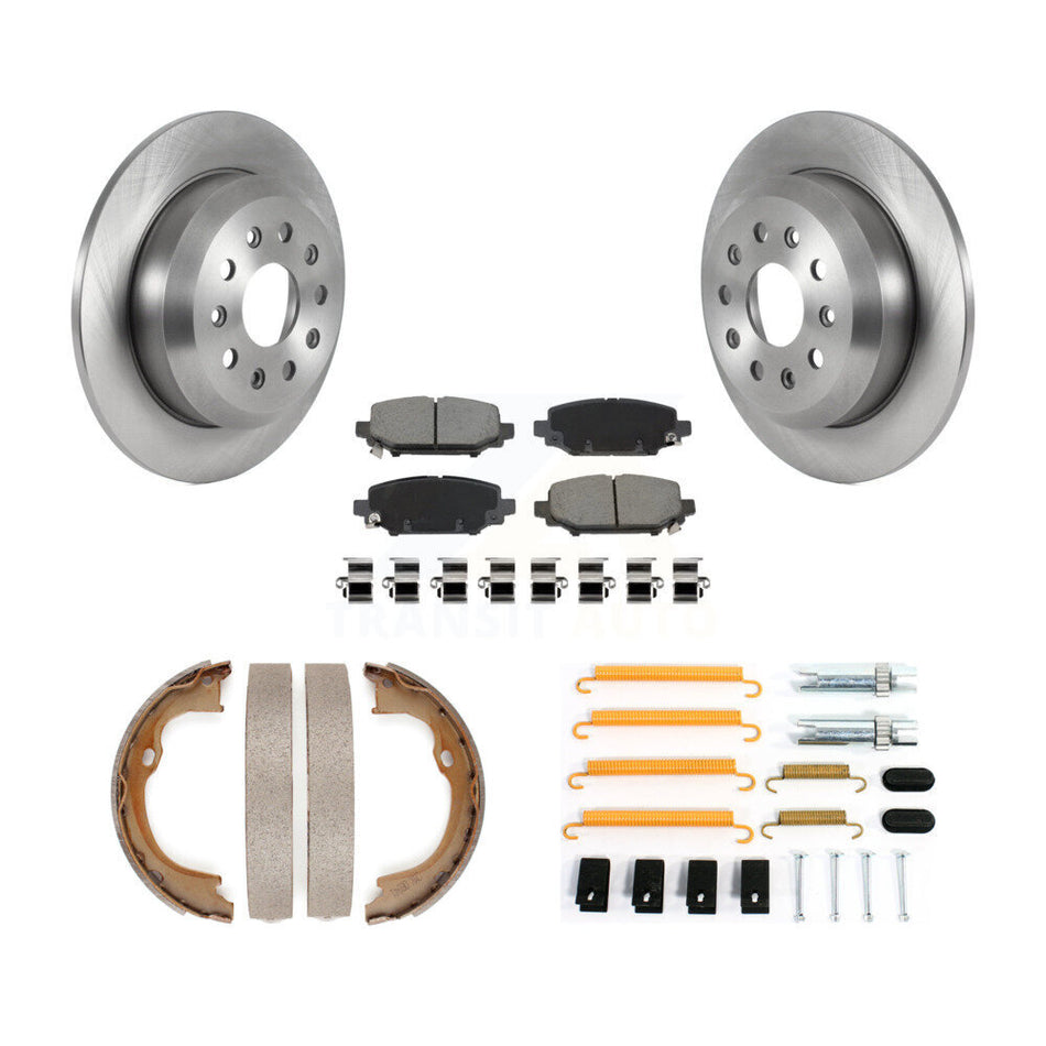 Rear Disc Rotors Ceramic Pads Parking Shoes & Hardware Kit For 18-20 Jeep Wrangler Sport K8C-104784