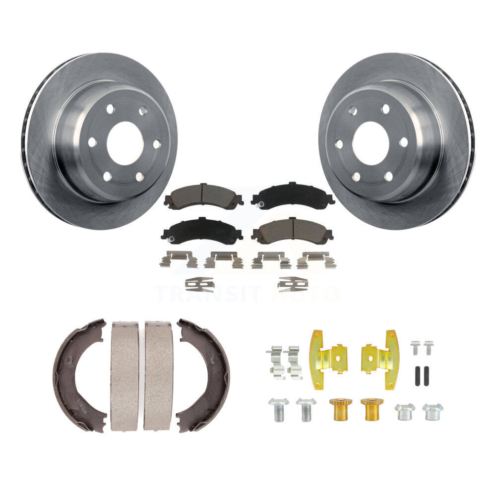 Rear Disc Rotors Ceramic Pads Parking Brake Shoes And Hardware Kit For GMC Sierra 1500 K8C-104791
