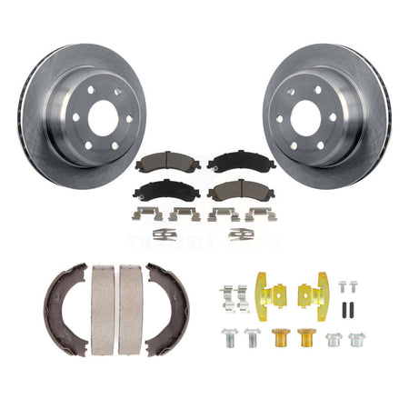 Rear Disc Rotors Ceramic Pads Parking Brake Shoes And Hardware Kit For GMC Sierra 1500 K8C-104791