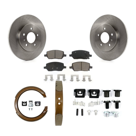 Rear Disc Rotors Ceramic Pads Parking Shoes Hardware Kit For Pontiac Montana SV6 with AWD K8C-104799