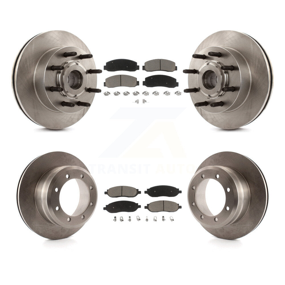Front Rear Brake Rotors & Ceramic Pad Kit For Ford F-250 Super Duty With Dual Wheels K8C-104812