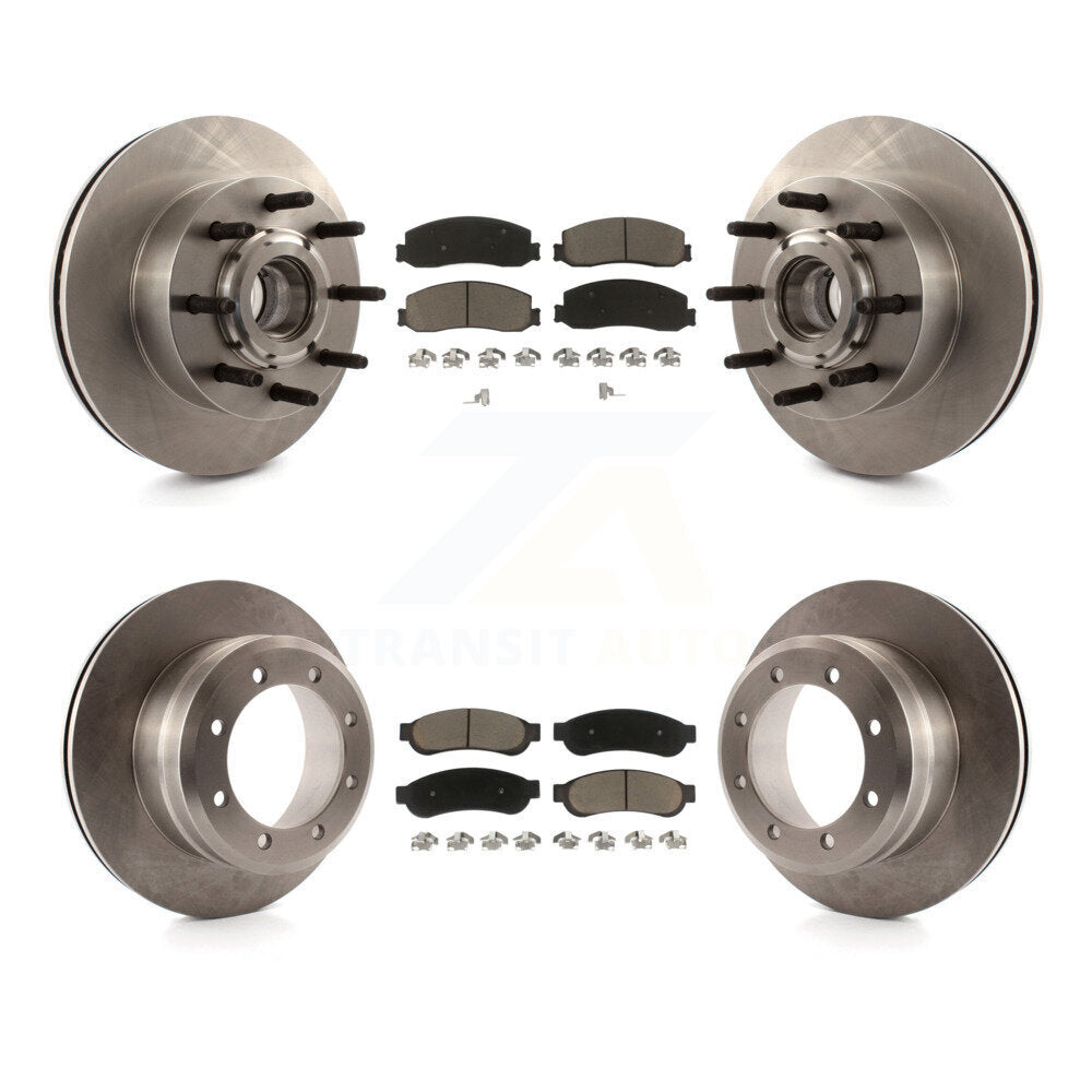 Front Rear Brake Rotors & Ceramic Pad Kit For Ford F-250 Super Duty With Dual Wheels K8C-104813