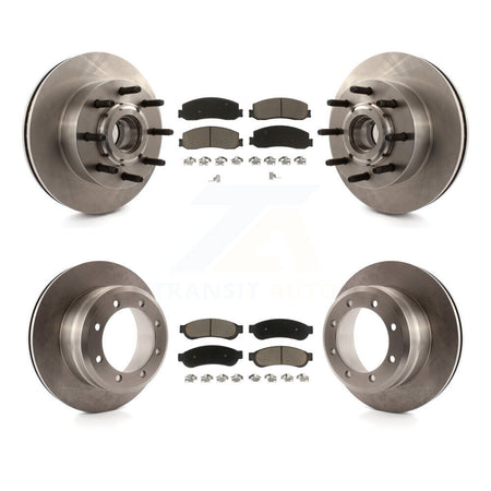 Front Rear Brake Rotors & Ceramic Pad Kit For Ford F-250 Super Duty With Dual Wheels K8C-104813