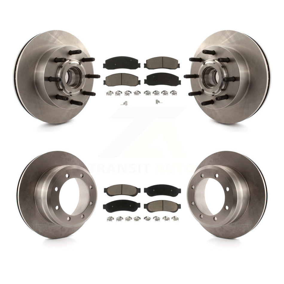 Front Rear Brake Rotors & Ceramic Pad Kit For Ford F-250 Super Duty With Dual Wheels K8C-104813