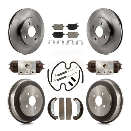 Front Rear Brake Rotor Ceramic Pad & Drum Kit (9Pc) For 07-08 Pontiac G5 Disc rear brakes K8C-104814
