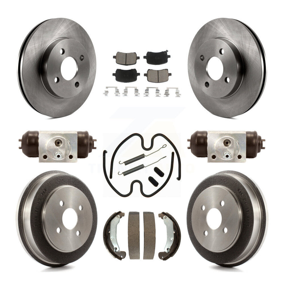 Front Rear Brake Rotor Ceramic Pad & Drum Kit (9Pc) For 07-08 Pontiac G5 Disc rear brakes K8C-104814