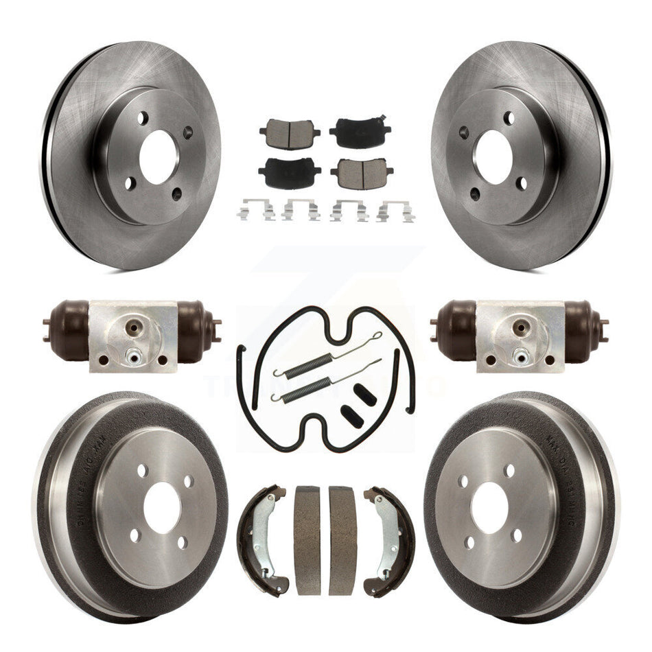 Front Rear Brake Rotor Ceramic Pad & Drum Kit (9Pc) For 07-08 Pontiac G5 Disc rear brakes K8C-104814
