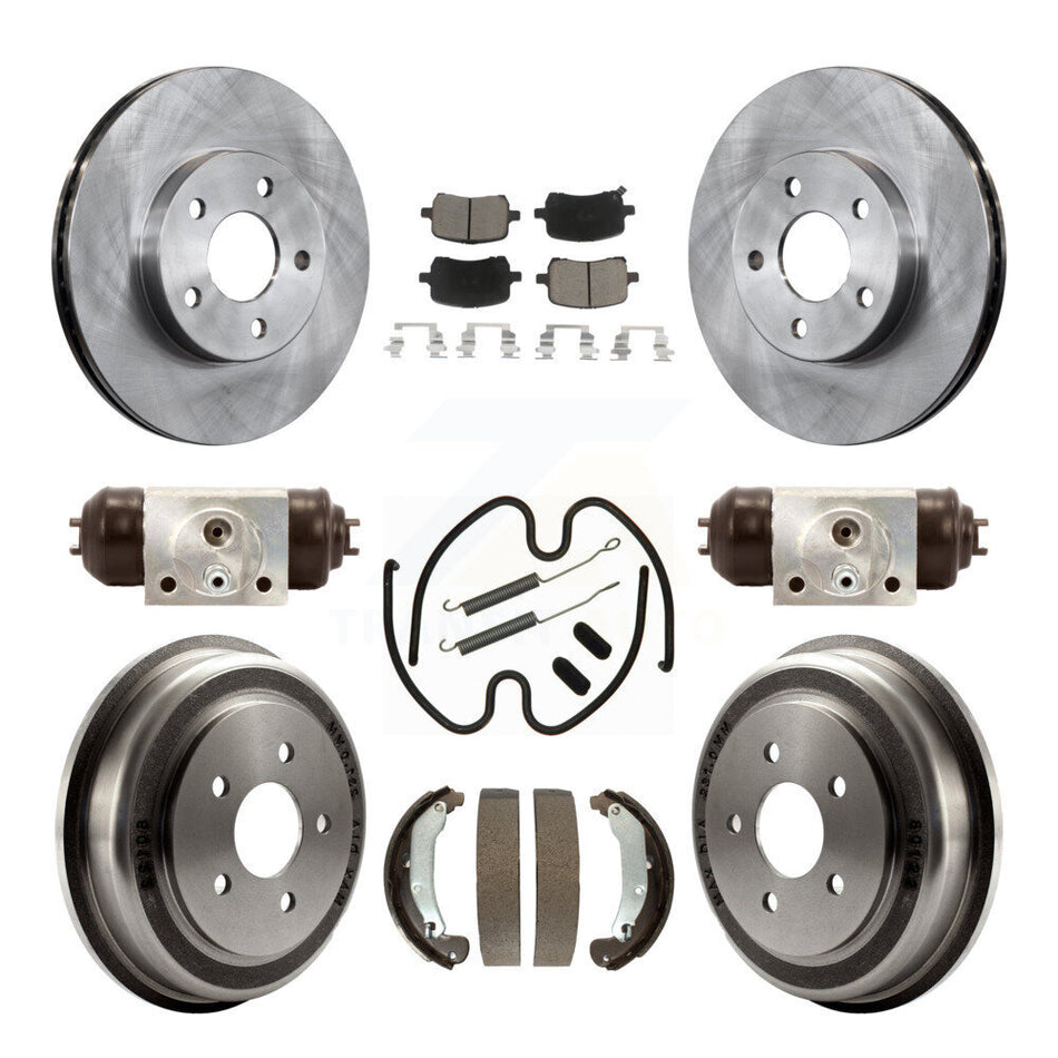 Front Rear Brake Rotor Ceramic Pad & Drum Kit (9Pc) For 07-08 Pontiac G5 Disc rear brakes K8C-104815