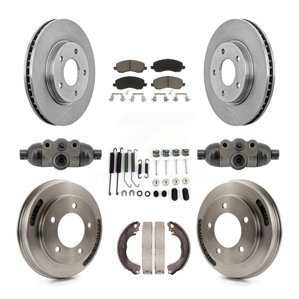 Front Rear Disc Brake Rotors Ceramic Pads And Drum Kit (9Pc) For Mitsubishi Lancer K8C-104816
