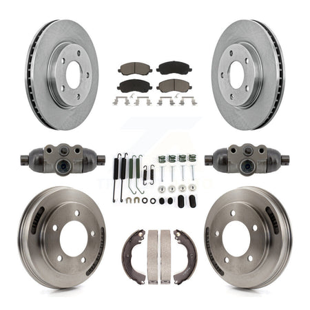 Front Rear Disc Brake Rotors Ceramic Pads And Drum Kit (9Pc) For Mitsubishi Lancer K8C-104816