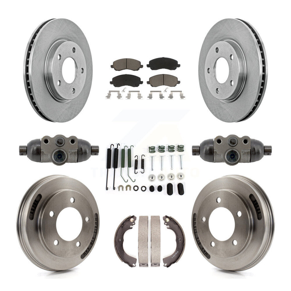 Front Rear Disc Brake Rotors Ceramic Pads And Drum Kit (9Pc) For Mitsubishi Lancer K8C-104816