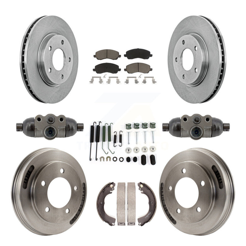 Front Rear Disc Brake Rotors Ceramic Pads And Drum Kit (9Pc) For Mitsubishi Lancer K8C-104816