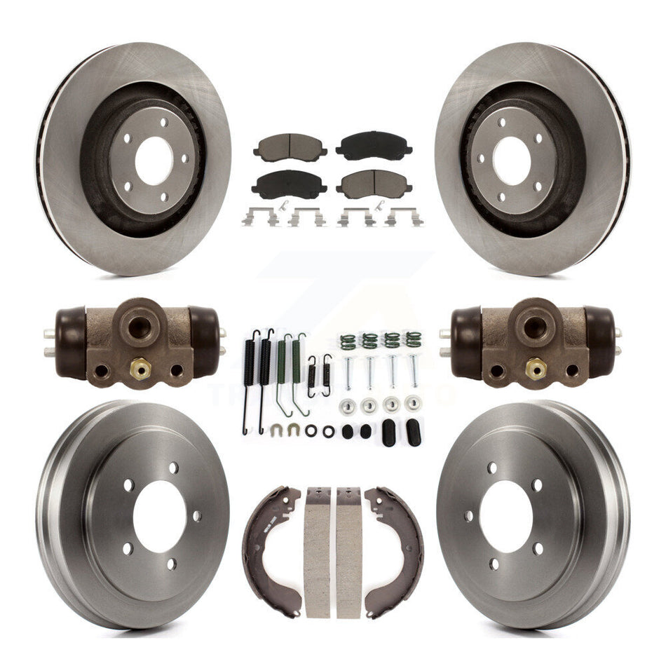Front Rear Disc Brake Rotor Ceramic Pad Drum Kit (9Pc) For 2008-2009 Dodge Caliber SXT/SE K8C-104817