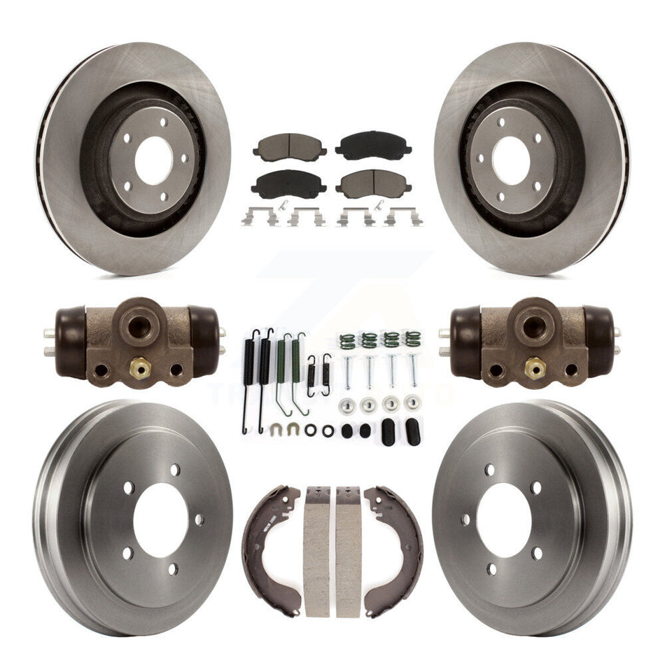 Front Rear Disc Brake Rotor Ceramic Pad Drum Kit (9Pc) For 2008-2009 Dodge Caliber SXT/SE K8C-104817