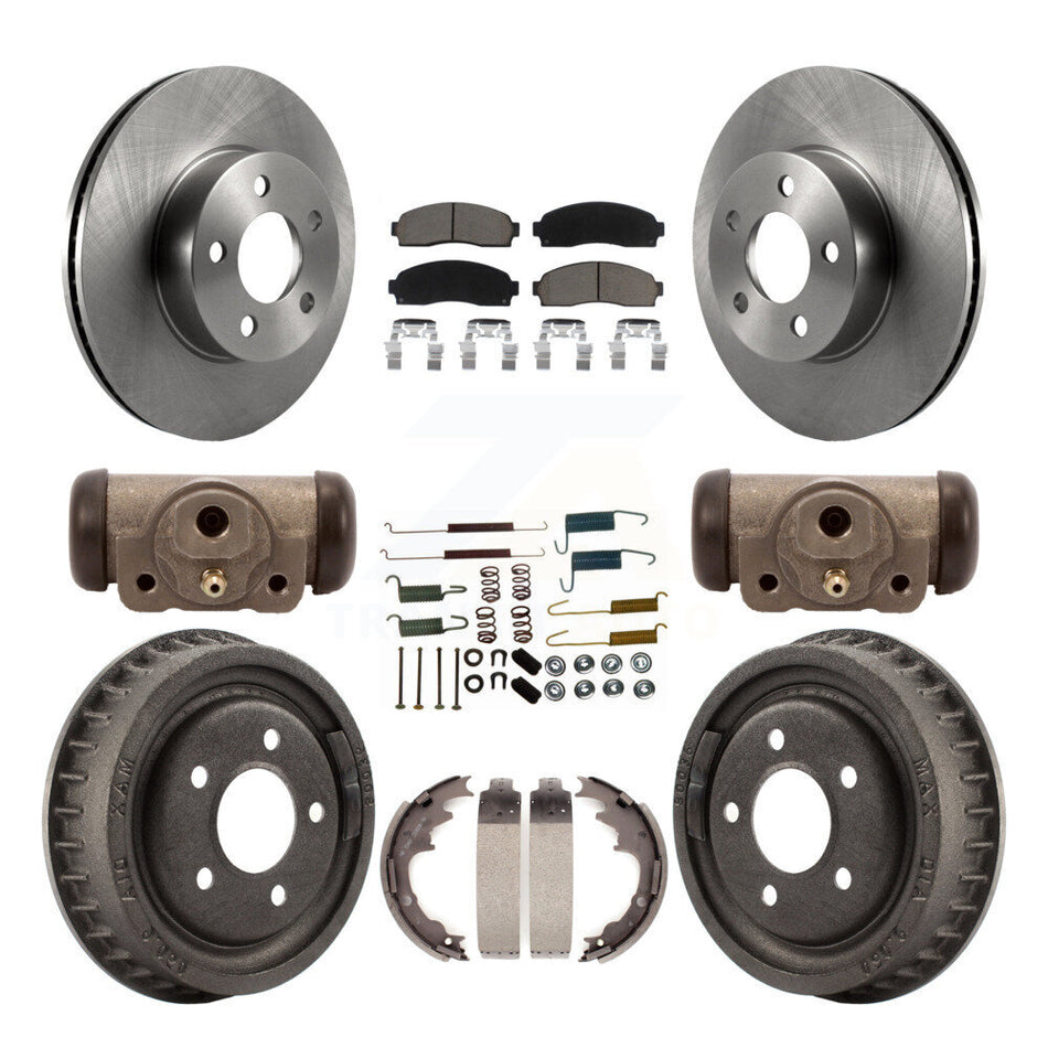 Front Rear Brake Rotor Ceramic Pad & Drum Kit (9Pc) For Mazda B4000 With 9" Diameter K8C-104819