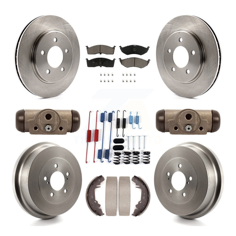Front Rear Brake Rotor Ceramic Pad Drum Kit (9Pc) For Dodge Caravan Grand Chrysler Town & K8C-104820