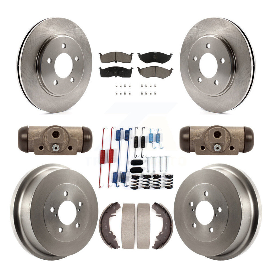 Front Rear Brake Rotor Ceramic Pad Drum Kit (9Pc) For Dodge Caravan Grand Chrysler Town & K8C-104820