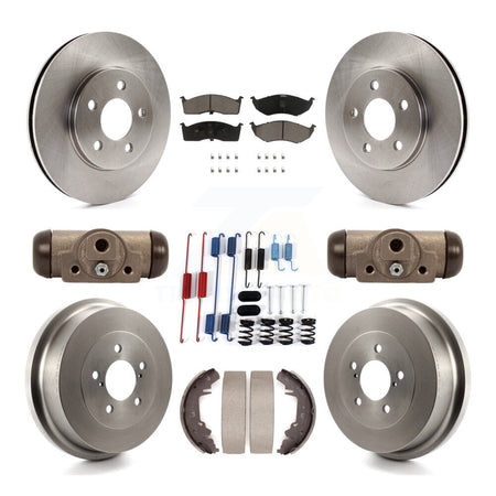 Front Rear Disc Brake Rotors Ceramic Pads And Drum Kit (9Pc) For Chrysler Grand Voyager K8C-104821