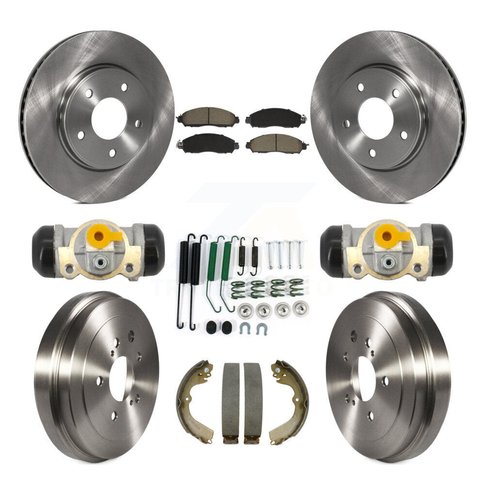 Front Rear Brake Rotor Ceramic Pad & Drum Kit (9Pc) For Nissan NV200 Without Taxi Package K8C-104822