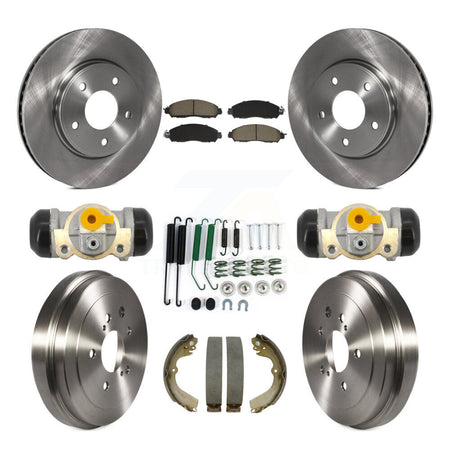 Front Rear Brake Rotor Ceramic Pad & Drum Kit (9Pc) For Nissan NV200 Without Taxi Package K8C-104822