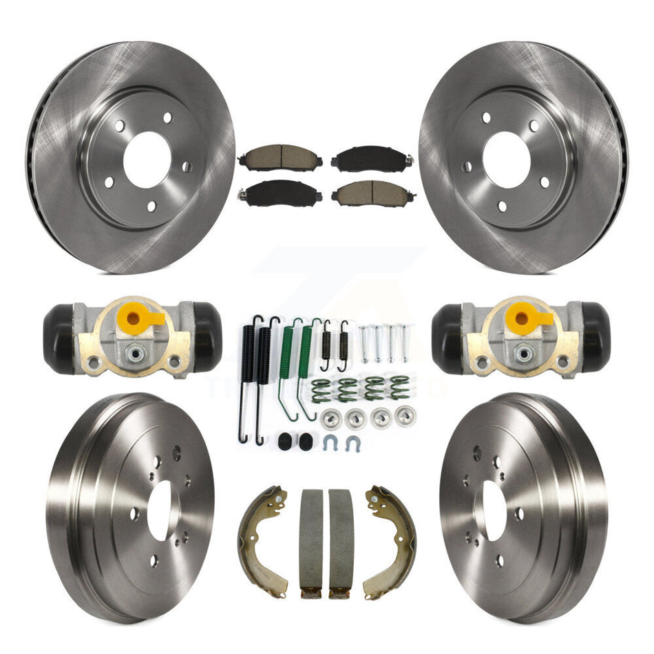 Front Rear Brake Rotor Ceramic Pad & Drum Kit (9Pc) For Nissan NV200 Without Taxi Package K8C-104822