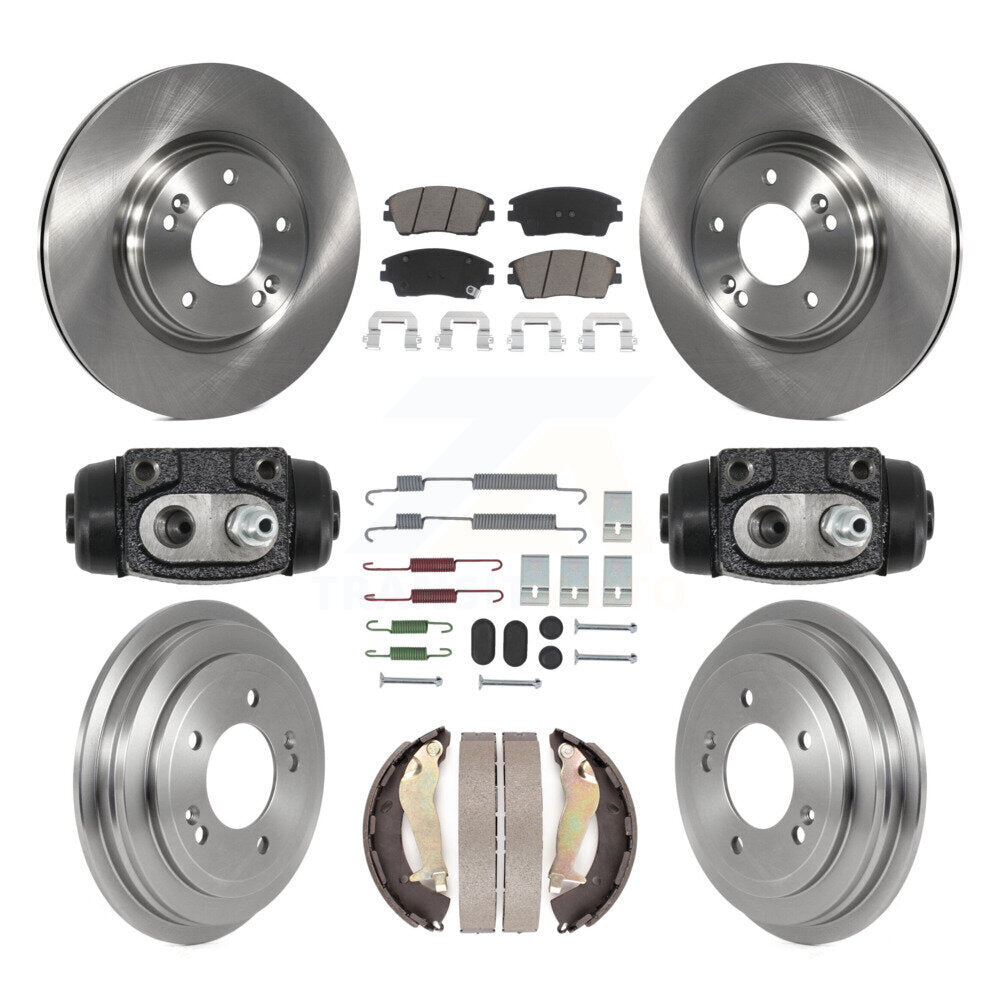 Front Rear Disc Brake Rotor Ceramic Pad Drum Kit (9Pc) For 2017-2019 Hyundai Elantra 1.6L K8C-104825