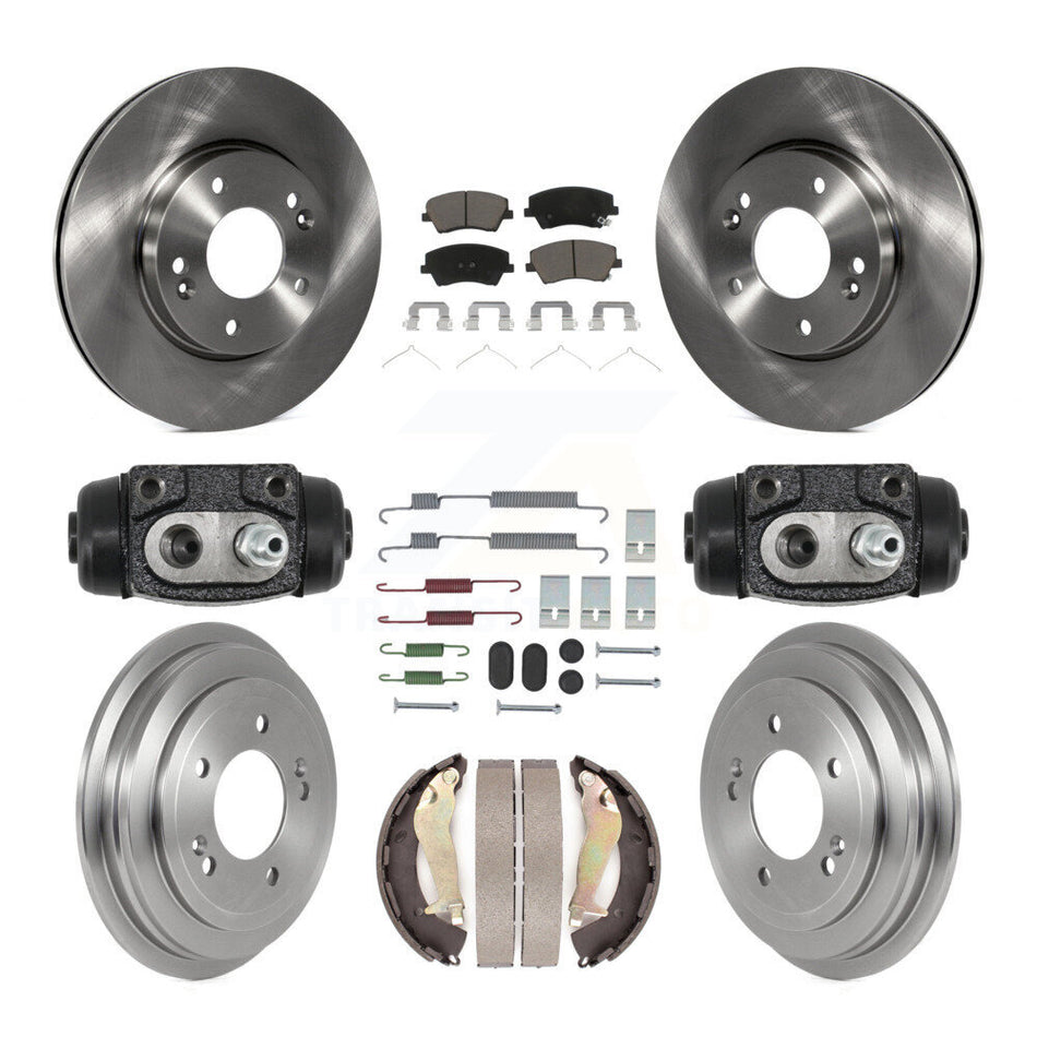 Front Rear Disc Brake Rotors Ceramic Pads And Drum Kit (9Pc) For Hyundai Elantra K8C-104826