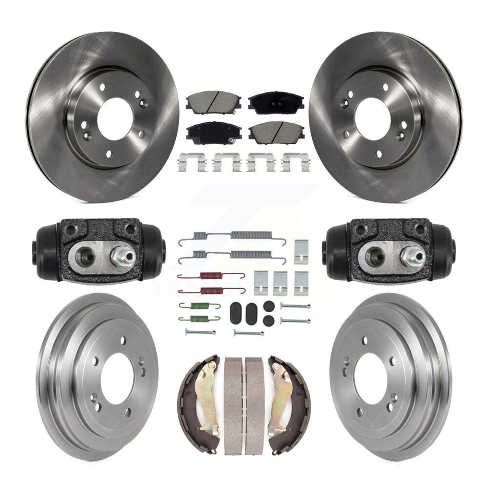 Front Rear Disc Brake Rotors Ceramic Pads And Drum Kit (9Pc) For 2020-2021 Hyundai Venue K8C-104827