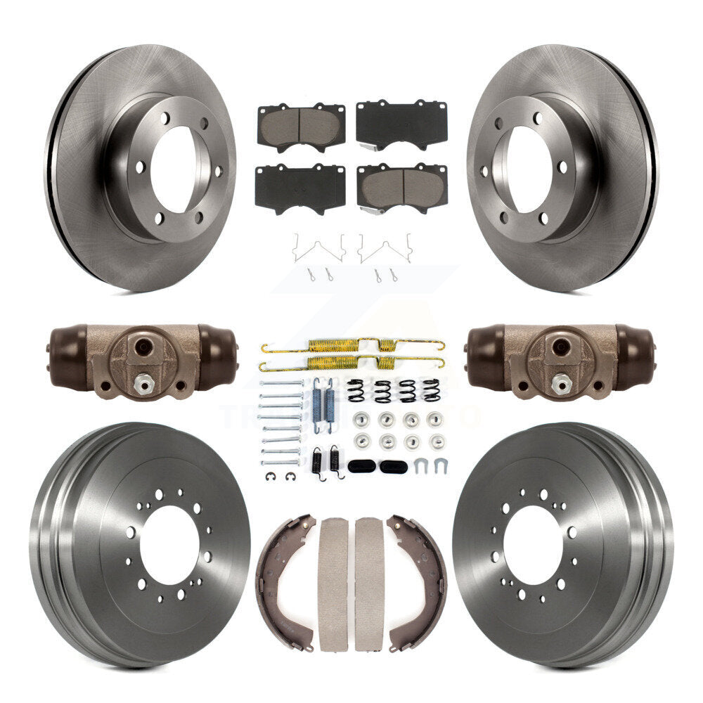 Front Rear Disc Brake Rotors Ceramic Pads And Drum Kit (9Pc) For 2004-2006 Toyota Tundra K8C-104829