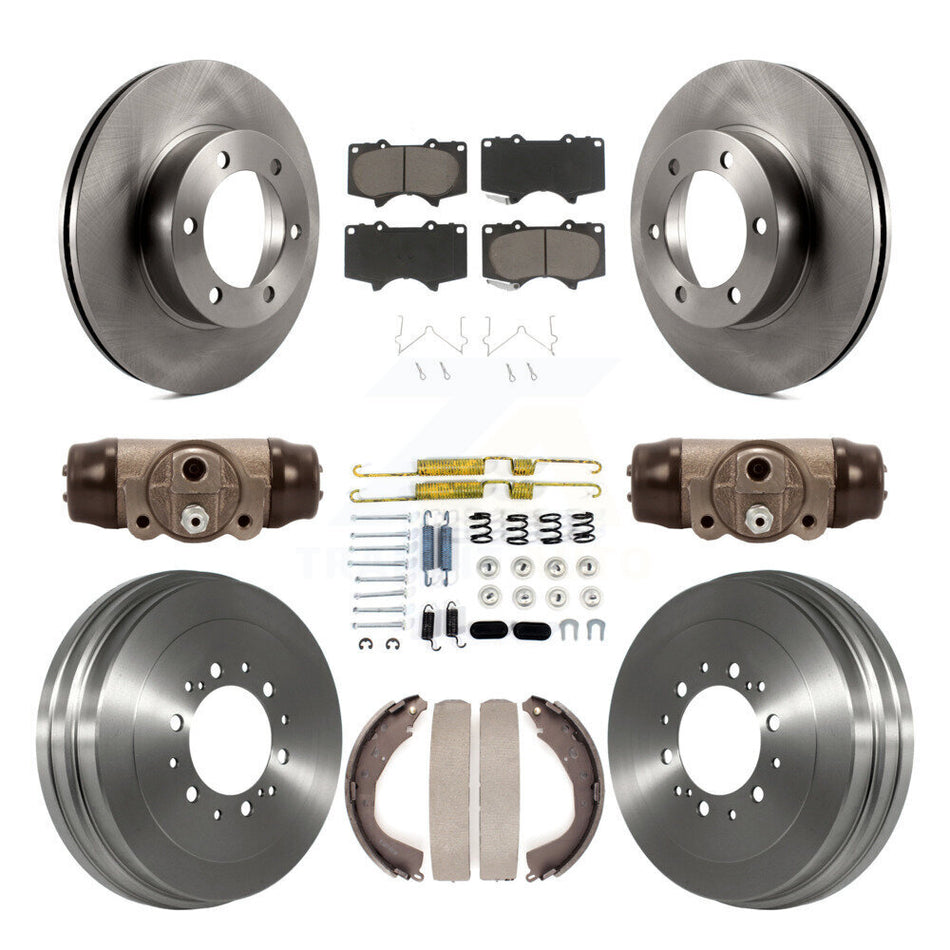 Front Rear Disc Brake Rotors Ceramic Pads And Drum Kit (9Pc) For 2004-2006 Toyota Tundra K8C-104829