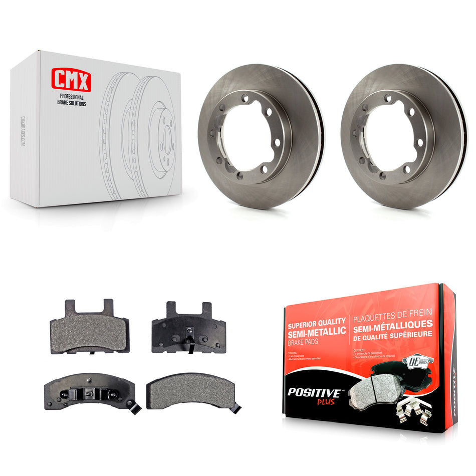 Front Disc Brake Rotors And Semi-Metallic Pads Kit For Dodge Ram 2500 K3500 3500 Chevrolet GMC K8F-100010