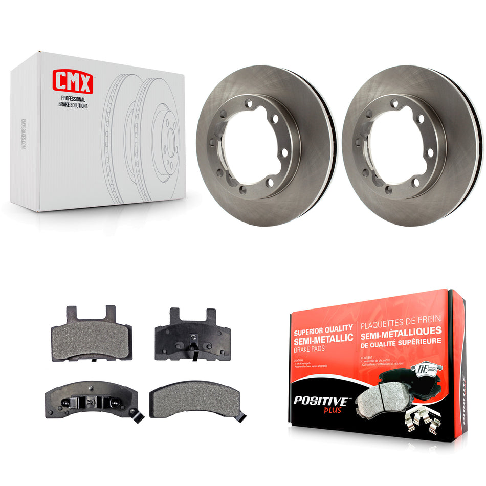 Front Disc Brake Rotors And Semi-Metallic Pads Kit For Dodge Ram 2500 K3500 3500 Chevrolet GMC K8F-100010