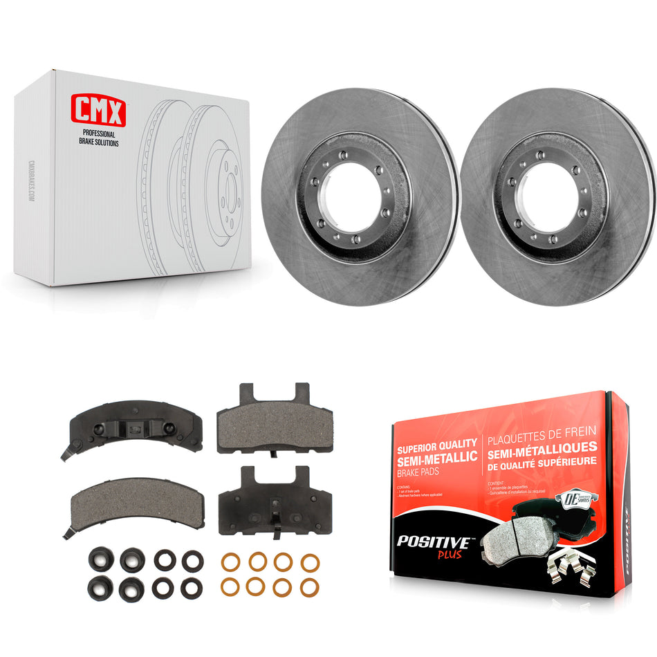 Front Disc Brake Rotors And Semi-Metallic Pads Kit For Cadillac DeVille Fleetwood 60 Special Commercial Chassis K8F-100012