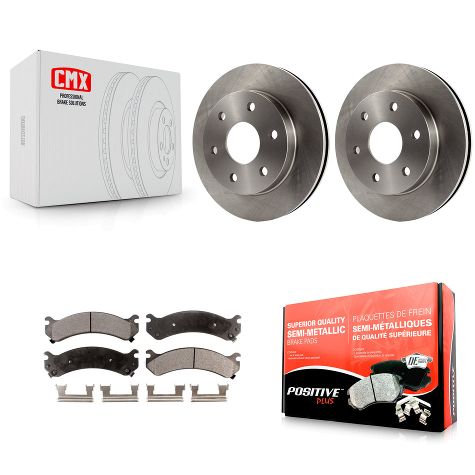 Front Disc Brake Rotors And Semi-Metallic Pads Kit For 2006-2006 Chevrolet Express 2500 GMC Savana K8F-100019