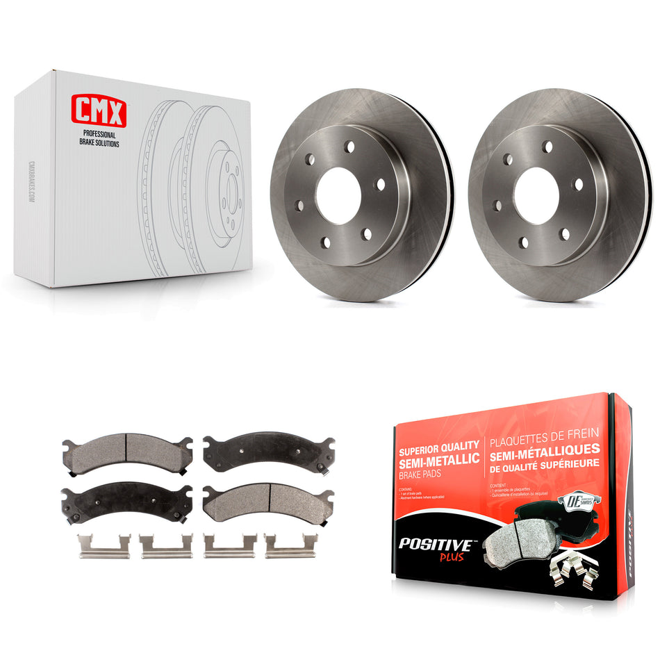 Front Disc Brake Rotors And Semi-Metallic Pads Kit For 2006-2006 Chevrolet Express 2500 GMC Savana K8F-100019